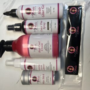WIGS CARE KIT 2  (LEAVE IN, LACE TEINT SPRAY, WAX STICK, HAIR CURL CREAM, HAIR GLUE GEL, WIG BAND)
