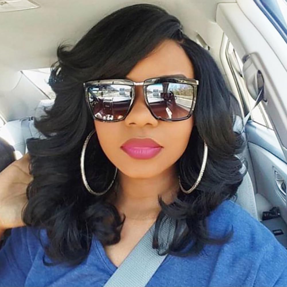 Lady Miranda Loose Wave Lace Part Wig Pure Color Nature Curly Synthetic Heat Resistant Weave Full Wigs for Women(Black) Lady Miranda Loose Wave Lace Part Wig Pure Color Nature Curly Synthetic Heat Resistant Weave Full Wigs for Women(Black)
