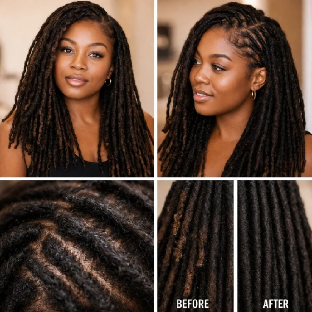 Dreadlock styling and repair showcase