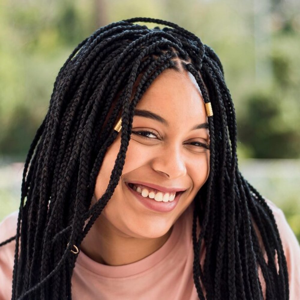 Medium knotless braids