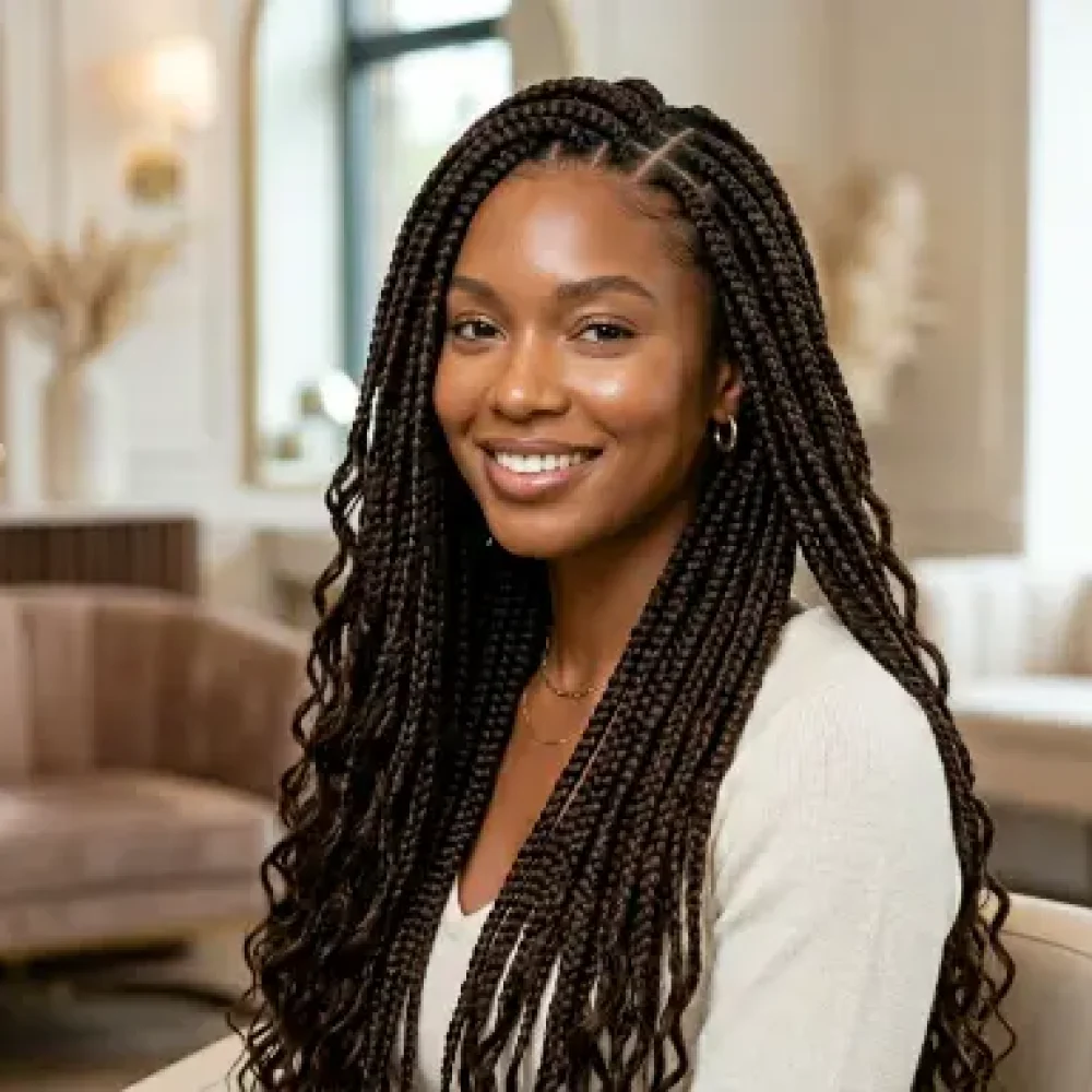Medium long box braids